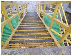 Fiberglass Handrail System with Stair Treads, FRP/GRP Grating