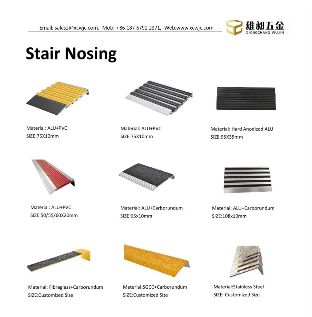 Stair Nose Trim Aluminum Stair Nosing FRP Fiberglass Stair Tread