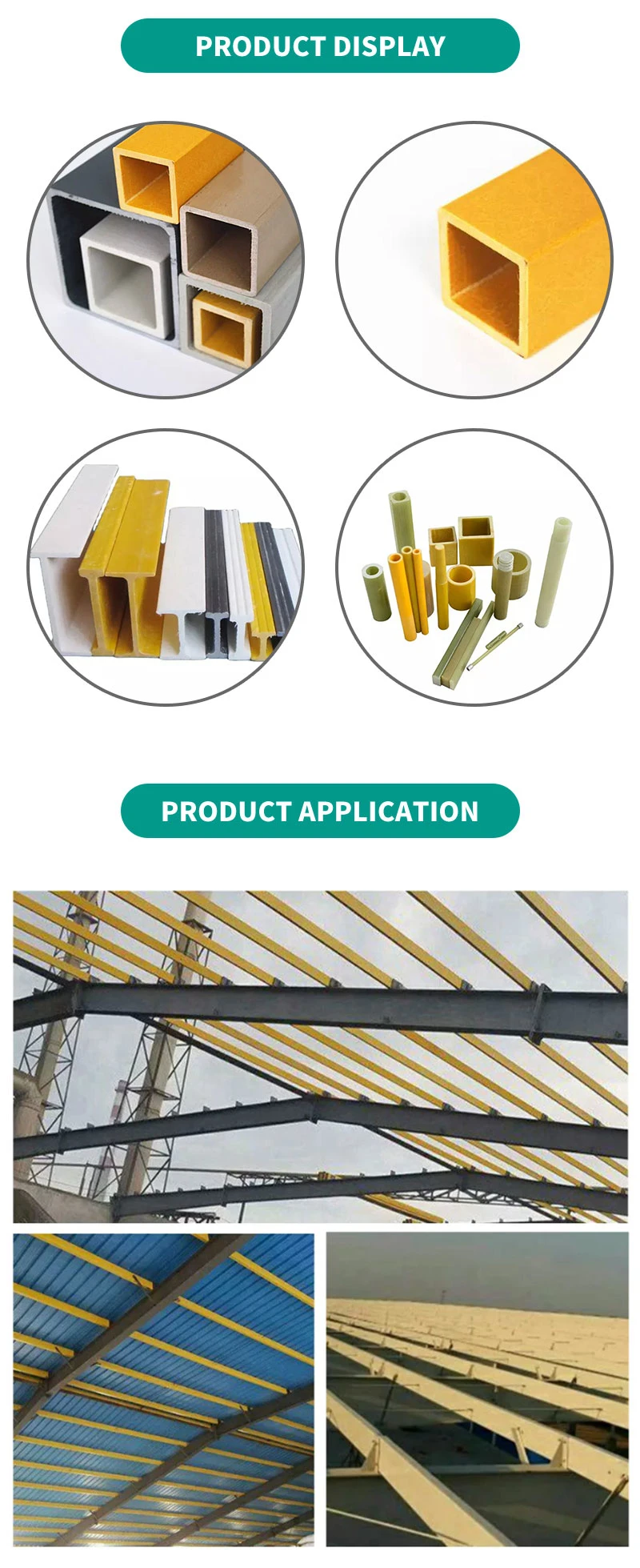 High Quality Pultruded FRP Profiles/Fiberglass Structural Shapes